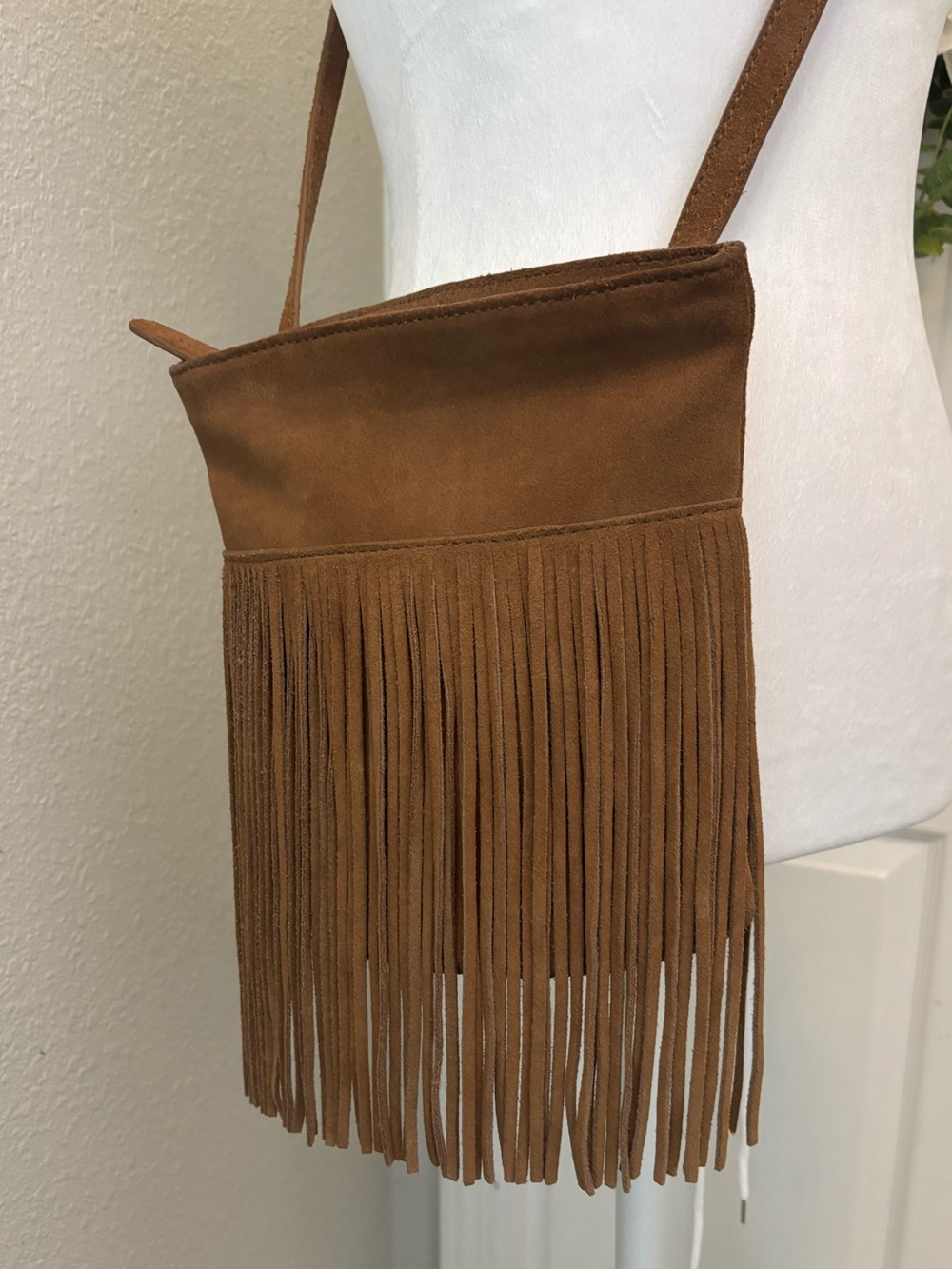 Margot Fringe Crossbody Brown Leather Bag